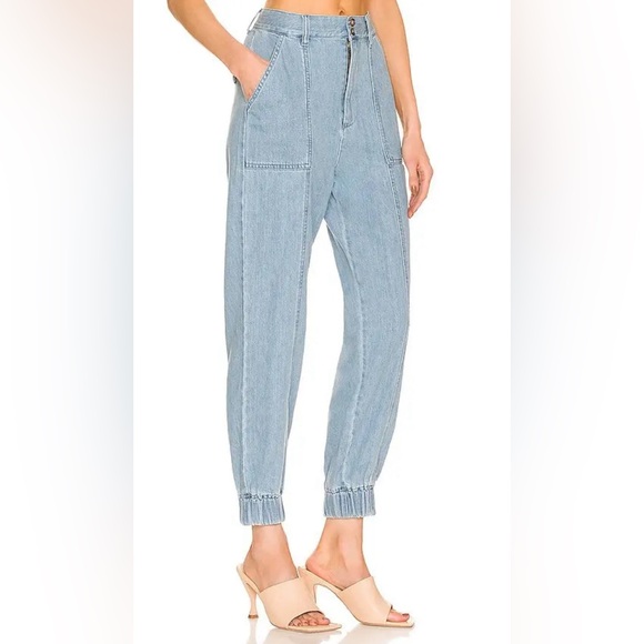 BOYISH by Her The Nico Cargo Style Cinched Ankle Light Wash Jeans NWT Sz 29 - Picture 1 of 11